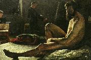 gottfrid kallstenius sittande manlig modell oil painting reproduction